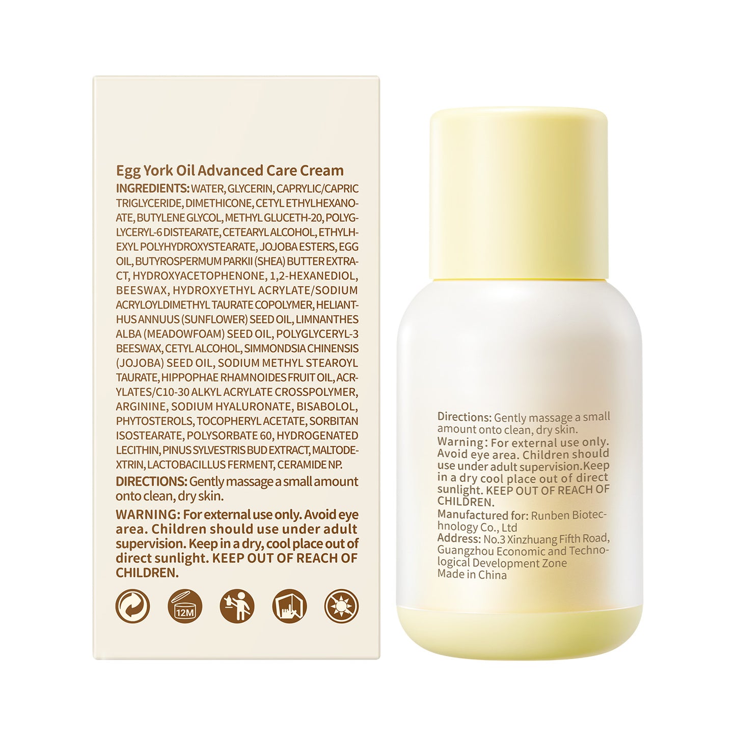 RUNBEN Egg Yolk Oil Advanced Care Cream-Lightweight