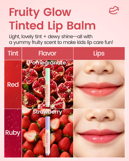 RUNBEN Kids Tinted Lip Balm - Juicy Pomegranate