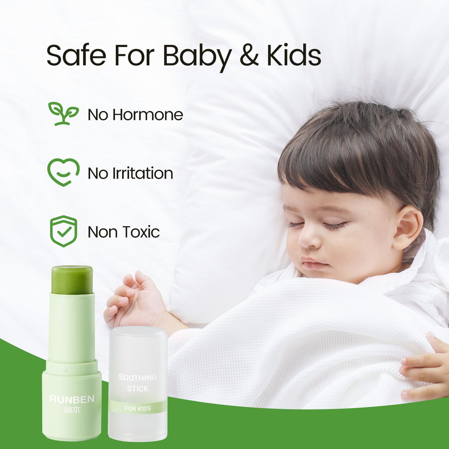 RUNBEN Mosquito Bite Itch Relief Stick, Safe Itch Relief for Baby & Kids