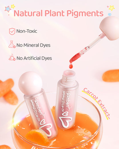 RUNBEN Kids Tinted Lip Oil, 48H Lasting Moisturizing, Glossy Lip Glow Oil, Safe & Non-toxic Makeup for Girls & Teen