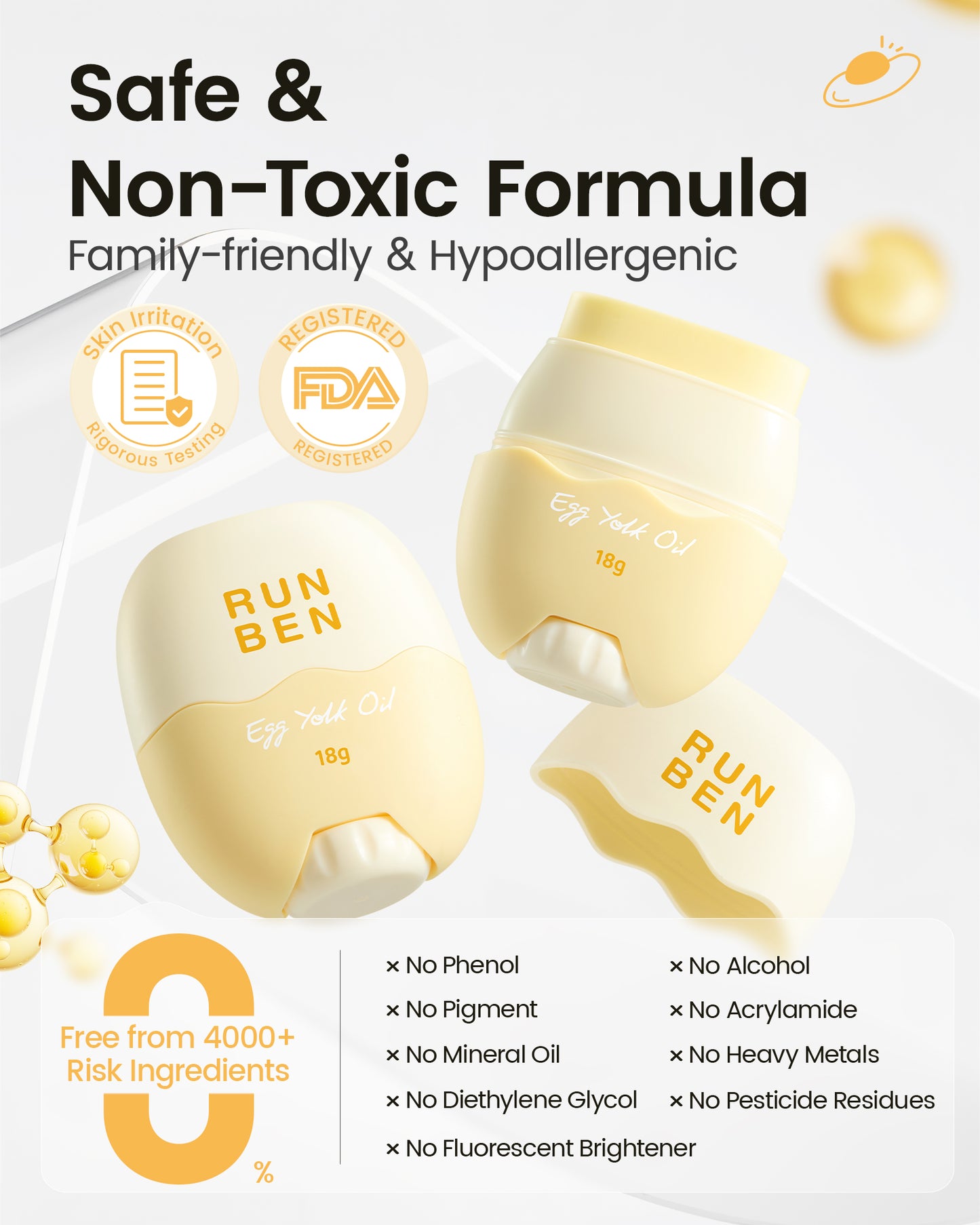 RUNBEN Baby Rich Nourishing Face Stick - with Egg Yolk Oil