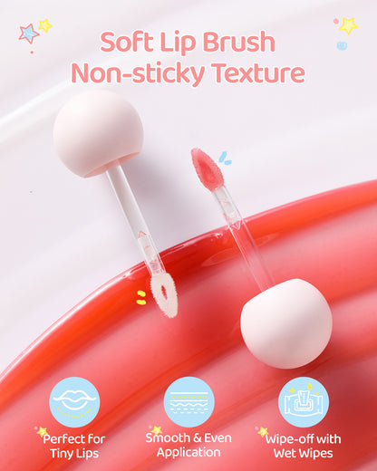 RUNBEN Kids Tinted Lip Oil, 48H Lasting Moisturizing, Glossy Lip Glow Oil, Safe & Non-toxic Makeup for Girls & Teen