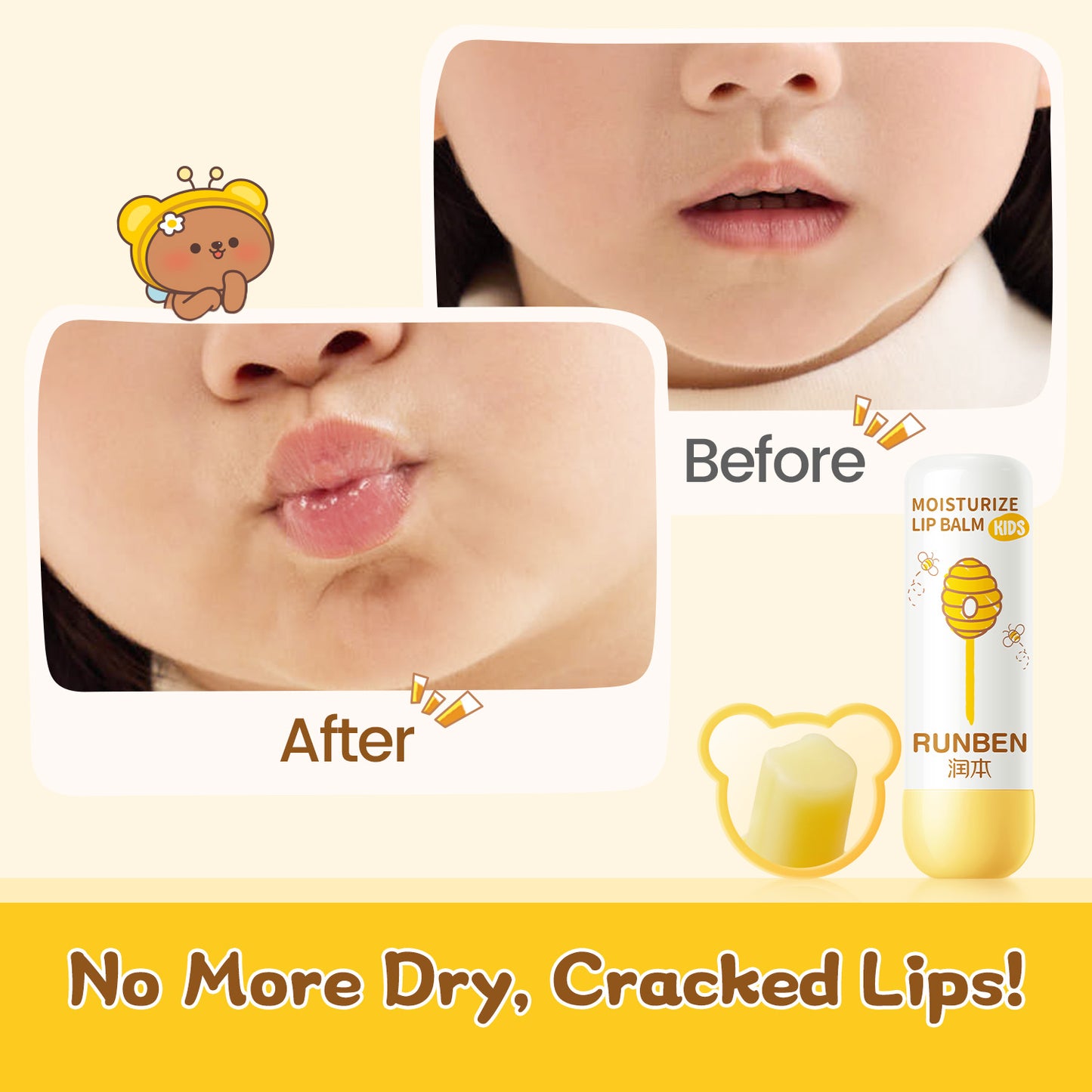 RUNBEN Moisturize Kids Lip Balm