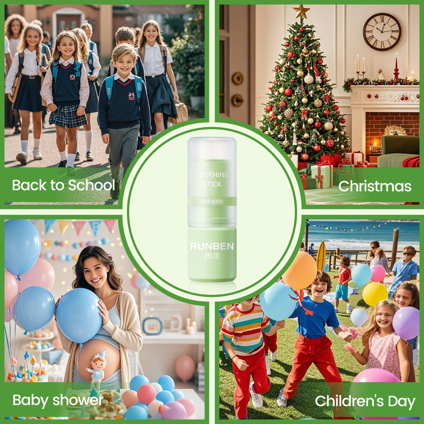 RUNBEN Mosquito Bite Itch Relief Stick, Safe Itch Relief for Baby & Kids