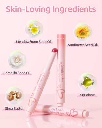 RUNBEN Kids Tinted Lip Balm,  Lips Gloss for Girls, 24H Moisturizing, Safe & Non-toxic Lipstick for Kids & Teen