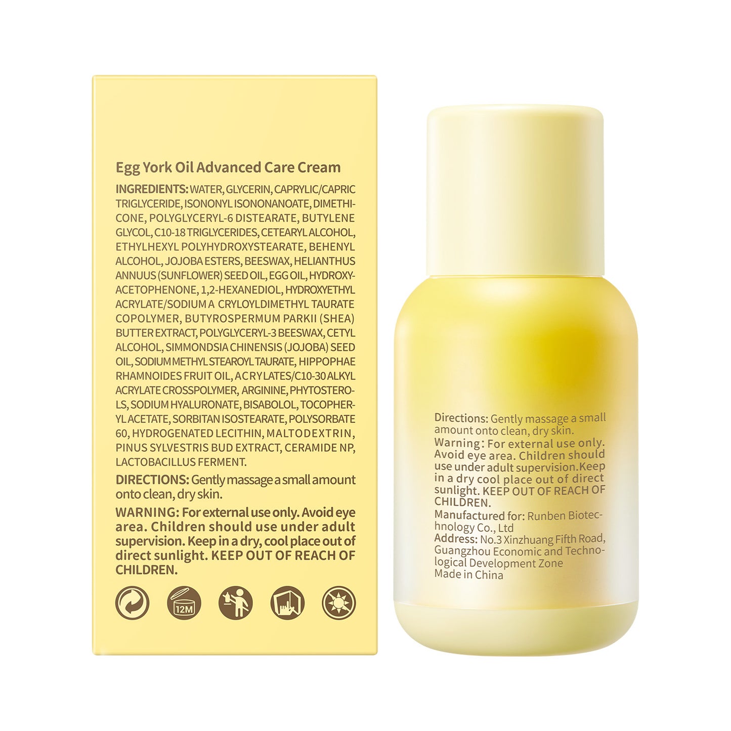 RUNBEN Egg Yolk Oil Advanced Care Cream-Moisturizing