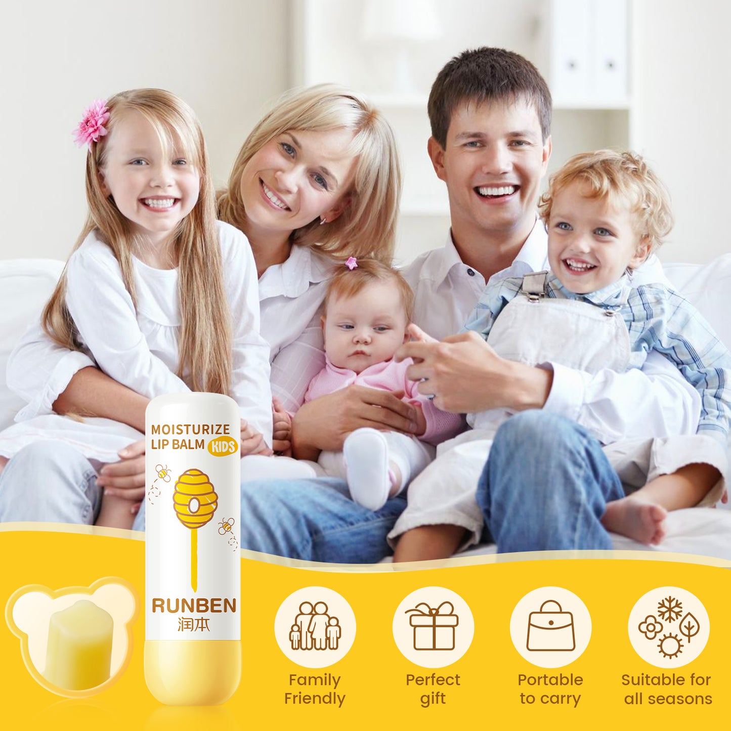 RUNBEN Moisturize Kids Lip Balm